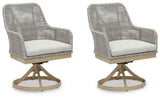 Seton Creek Gray Outdoor Swivel Dining Chair by Ashley at Eve Furniture
