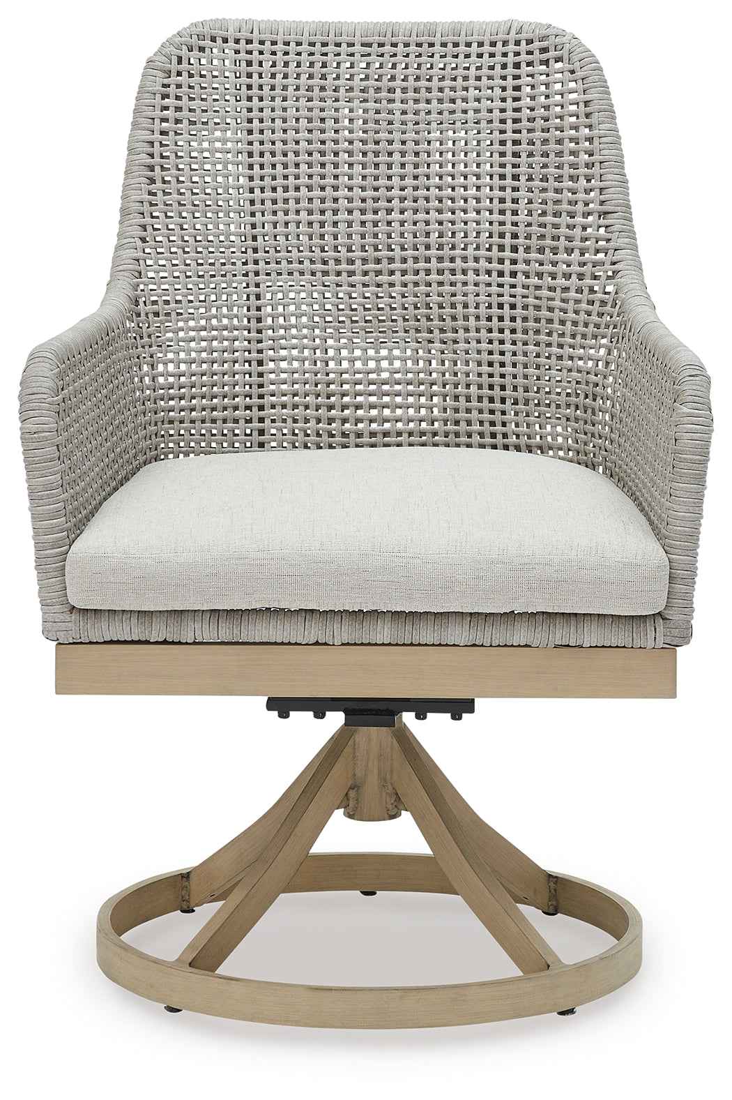 Seton Creek Gray Outdoor Swivel Dining Chair by Ashley at Eve Furniture