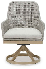Seton Creek Gray Outdoor Swivel Dining Chair by Ashley at Eve Furniture