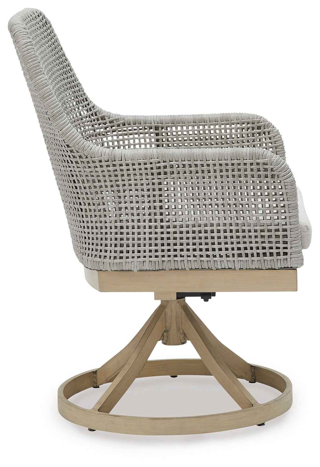 Seton Creek Gray Outdoor Swivel Dining Chair by Ashley at Eve Furniture