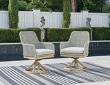 Seton Creek Gray Outdoor Swivel Dining Chair by Ashley at Eve Furniture