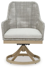 Seton Creek Gray Outdoor Swivel Dining Chair