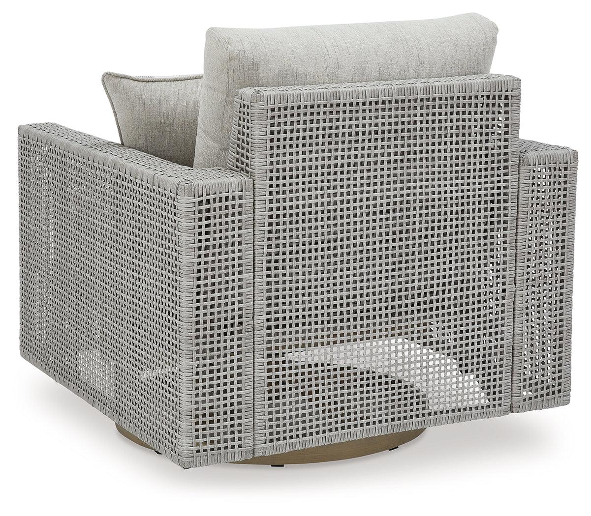 Seton Creek Gray Outdoor Swivel Lounge with Cushion by Ashley at Eve Furniture