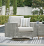 Seton Creek Gray Outdoor Swivel Lounge with Cushion by Ashley at Eve Furniture