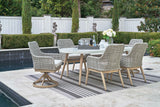 Seton Creek Outdoor Dining Table and 6 Chairs in White by Ashley at Eve Furniture