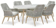 Seton Creek Outdoor Dining Table and 6 Chairs in White by Ashley at Eve Furniture
