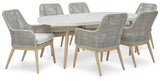 Seton Creek Outdoor Dining Table and 6 Chairs in White by Ashley at Eve Furniture