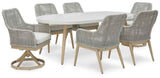 Seton Creek Outdoor Dining Table and 6 Chairs in White by Ashley at Eve Furniture