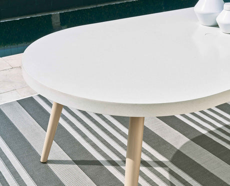 Seton Creek White Outdoor Dining Table by Ashley at Eve Furniture