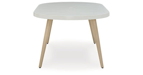 Seton Creek White Outdoor Dining Table by Ashley at Eve Furniture