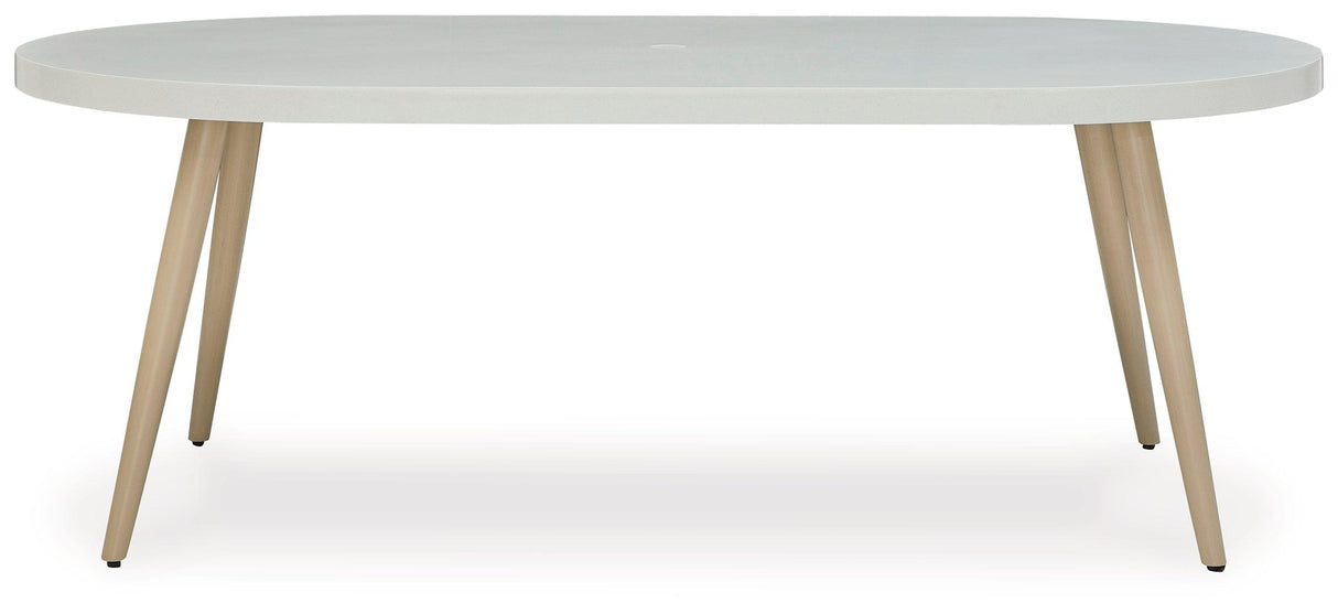 Seton Creek White Outdoor Dining Table by Ashley at Eve Furniture