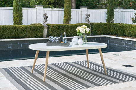 Seton Creek White Outdoor Dining Table by Ashley at Eve Furniture