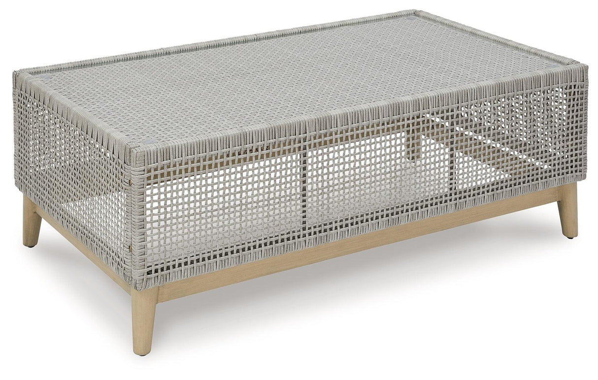 Seton Creek Gray Outdoor Coffee Table by Ashley at Eve Furniture