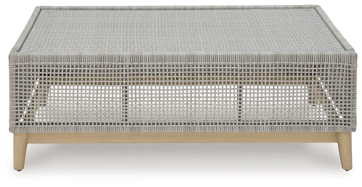 Seton Creek Gray Outdoor Coffee Table by Ashley at Eve Furniture