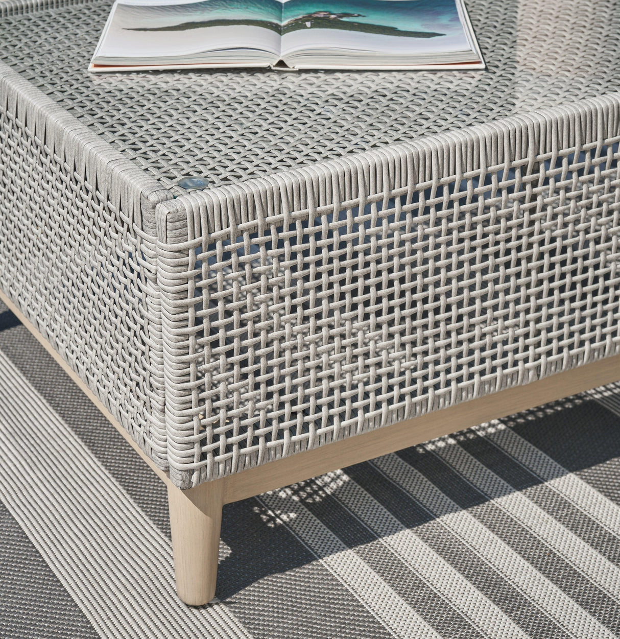 Seton Creek Gray Outdoor Coffee Table by Ashley at Eve Furniture