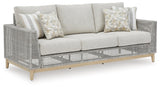 Seton Creek Gray Outdoor Sofa with Cushion by Ashley at Eve Furniture