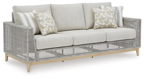 Seton Creek Gray Outdoor Sofa with Cushion by Ashley at Eve Furniture