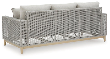 Seton Creek Gray Outdoor Sofa with Cushion by Ashley at Eve Furniture