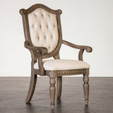 Seven Oaks Rustic Weathered Oak/Beige Arm Chair Set of 2 by Furniture of America at Eve Furniture