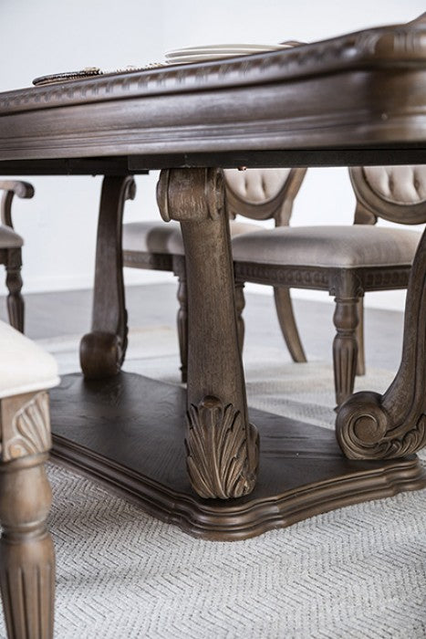 Seven Rustic Weathered Oak 9-Piece Dining Room Set by Furniture of America at Eve Furniture
