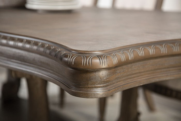 Seven Rustic Weathered Oak 9-Piece Dining Room Set by Furniture of America at Eve Furniture