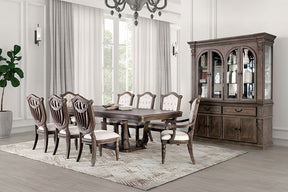 Seven Rustic Weathered Oak 9-Piece Dining Room Set by Furniture of America at Eve Furniture