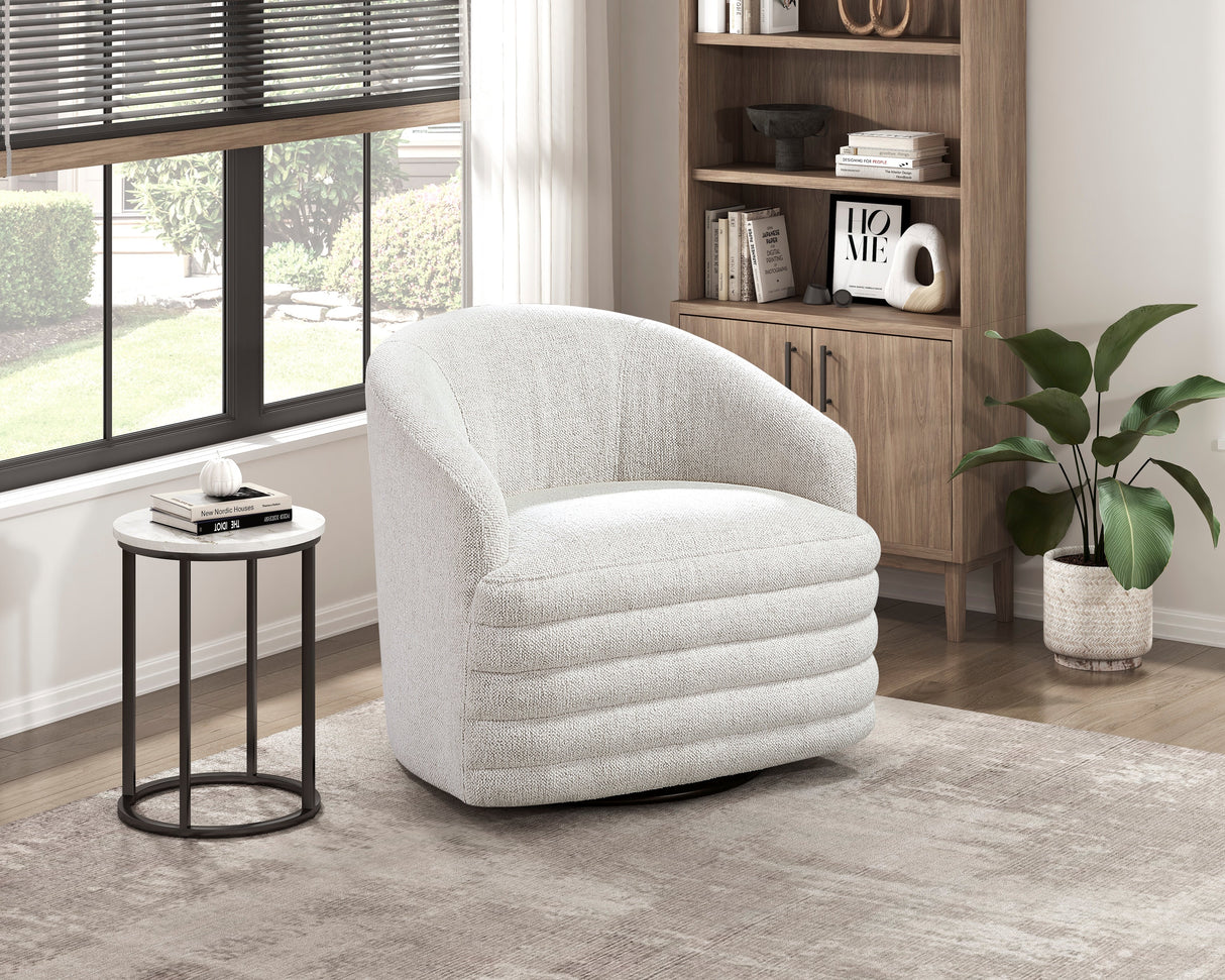 Seville Beige Swivel Chair by Homelegance at Eve Furniture