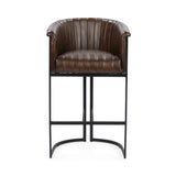 Seville Leather Rustic Brown Bar Stool by Classic Home at Eve Furniture