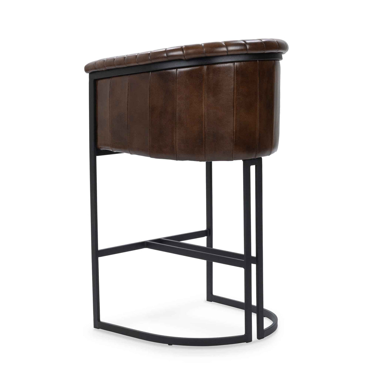 Seville Leather Rustic Brown Bar Stool by Classic Home at Eve Furniture