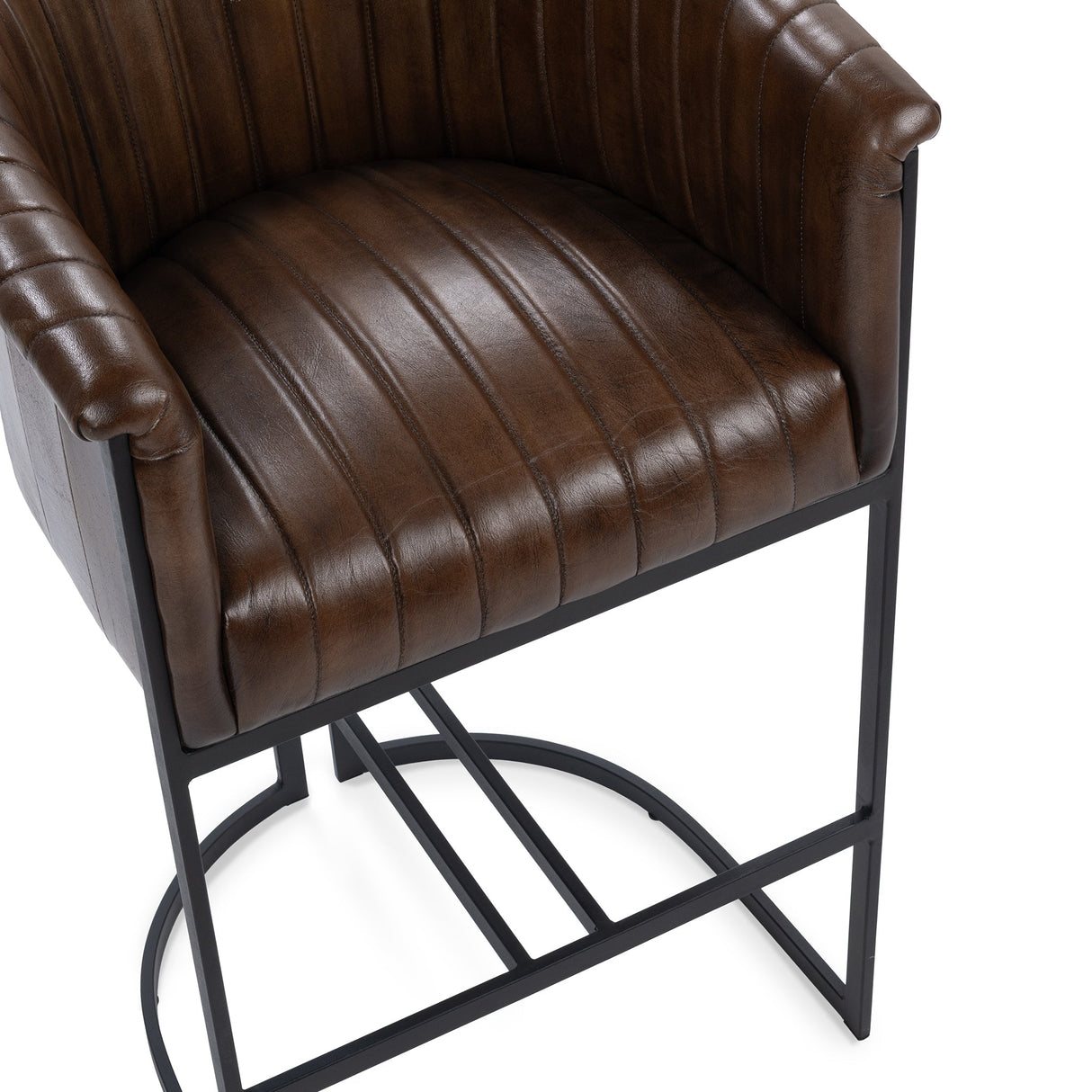 Seville Leather Rustic Brown Bar Stool by Classic Home at Eve Furniture
