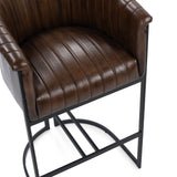 Seville Leather Rustic Brown Bar Stool by Classic Home at Eve Furniture
