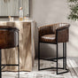 Seville Leather Rustic Brown Bar Stool by Classic Home at Eve Furniture