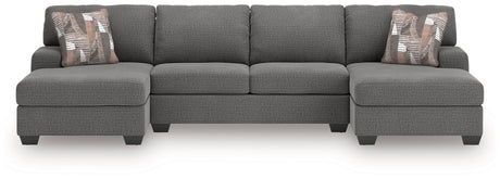 Seyler Lane Greystone 3-Piece Double Chaise Sectional by Ashley at Eve Furniture