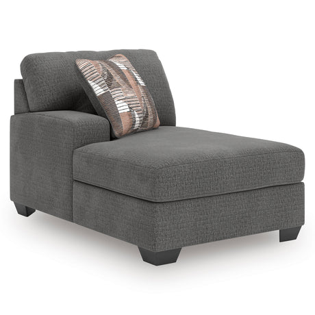 Newellen Greystone 3-Piece Double Chaise Sleeper Sectional by Ashley at Eve Furniture