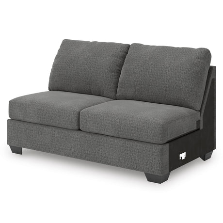 Newellen Greystone 3-Piece Double Chaise Sleeper Sectional by Ashley at Eve Furniture