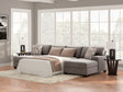 Newellen Greystone 3-Piece Double Chaise Sleeper Sectional by Ashley at Eve Furniture