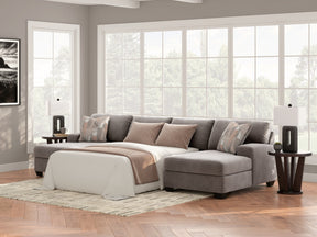 Newellen Greystone 3-Piece Double Chaise Sleeper Sectional by Ashley at Eve Furniture