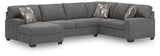 Newellen Greystone 3-Piece Left Arm Facing (Left Arm Facing (LAF)) Chaise Sleeper Sectional by Ashley at Eve Furniture