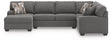 Newellen Greystone 3-Piece Left Arm Facing (Left Arm Facing (LAF)) Chaise Sleeper Sectional by Ashley at Eve Furniture
