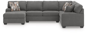 Newellen Greystone 3-Piece Left Arm Facing (Left Arm Facing (LAF)) Chaise Sleeper Sectional by Ashley at Eve Furniture