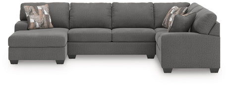 Newellen Greystone 3-Piece Left Arm Facing (Left Arm Facing (LAF)) Chaise Sleeper Sectional by Ashley at Eve Furniture