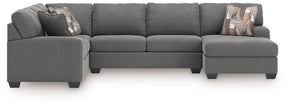 Newellen Greystone 3-Piece Right Arm Facing (RAF) Chaise Sleeper Sectional by Ashley at Eve Furniture