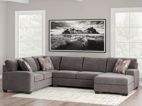 Newellen Greystone 3-Piece Right Arm Facing Sectional by Ashley at Eve Furniture
