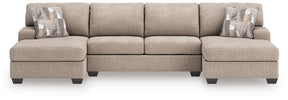 Newellen Hemp 3-Piece Double Chaise Sectional by Ashley at Eve Furniture