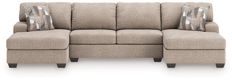 Newellen Hemp 3-Piece Double Chaise Sleeper Sectional by Ashley at Eve Furniture