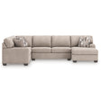 Newellen Hemp 3-Piece (RAF) Chaise Sleeper Sectional by Ashley at Eve Furniture