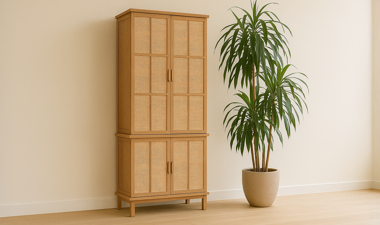 Seymour Tall Cabinet Natural by Moe's Home at Eve Furniture
