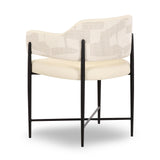 Sezanne Cream Vegan Leather and 2-Tone Jacquard Dining Chair by TOV Furniture at Eve Furniture