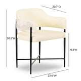 Sezanne Cream Vegan Leather and 2-Tone Jacquard Dining Chair by TOV Furniture at Eve Furniture