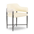 Sezanne Cream Vegan Leather and 2-Tone Jacquard Dining Chair by TOV Furniture at Eve Furniture